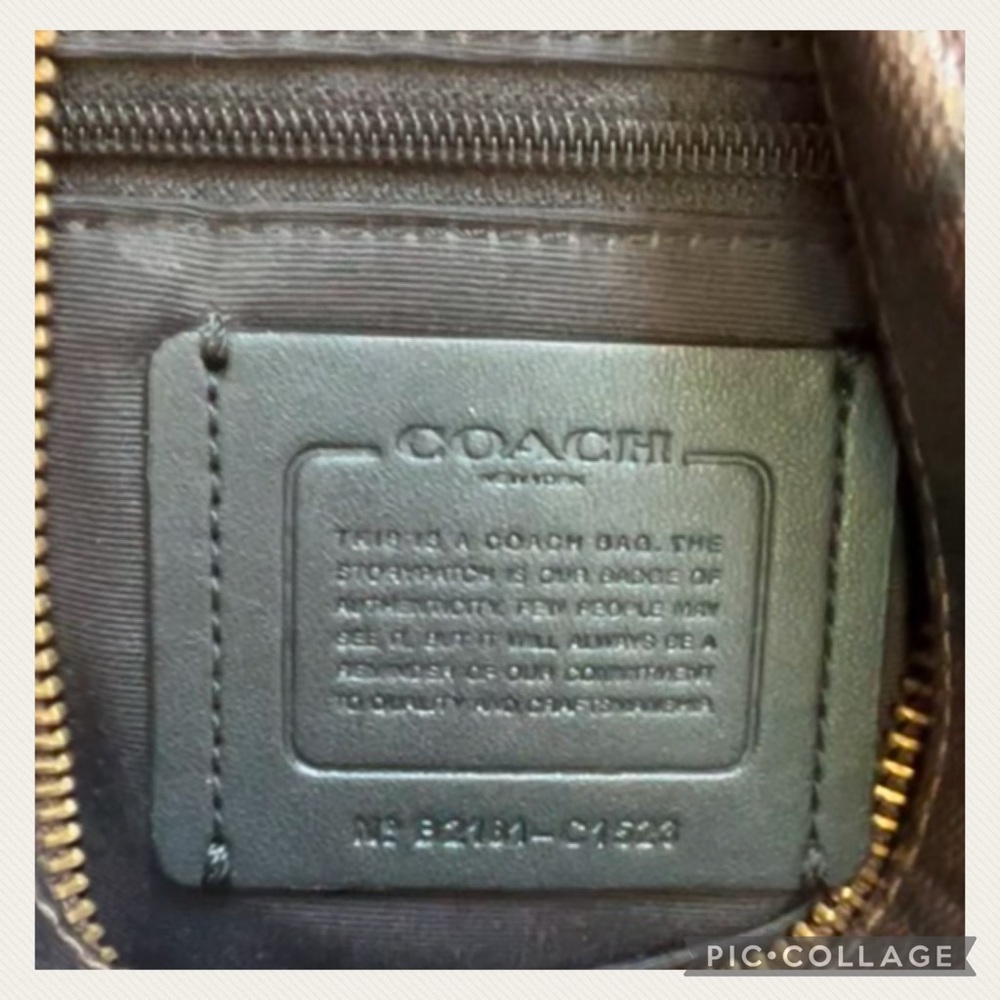 Used 1X Coach Walnut Brown/Black Pennie Signature Leather Crossbody Bag - Picture 11 of 11